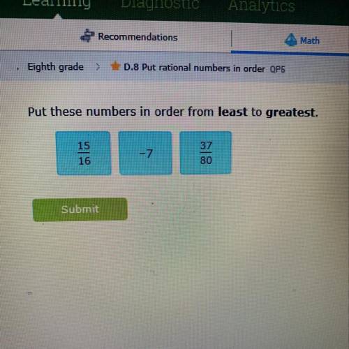 Put in order rational numbers