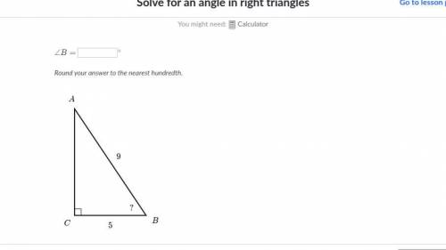 Solve for an Angle in right triangles