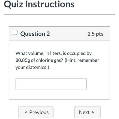 What volume, in liters, is occupied 80.85g of Chlorine gas?