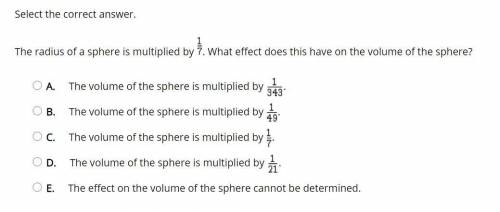 The radius of a sphere is multiplied by . What effect does this have on the volume of the sphere? A