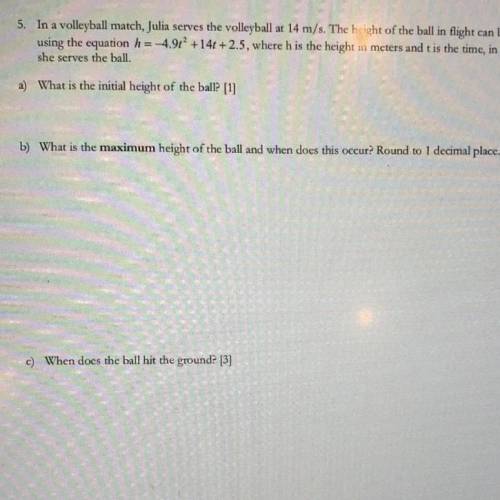I need someone to solve question five a b and c plz