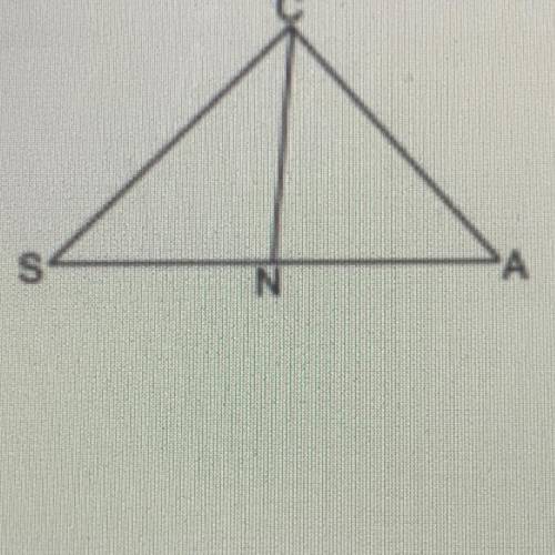 If triangle SCA is scalene and Cn Is an angle bisector, then which of the following is a valid conc