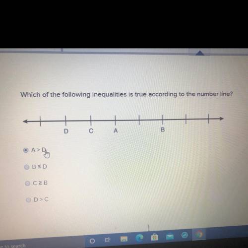 PLEASE HELP Which of the following inequalities is true according to the number line?