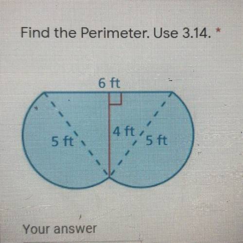 Find the perimeter use 3.14