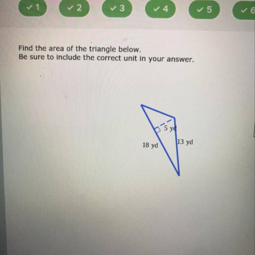 Find the area of the triangle below. Be sure to include the correct unit in your answer. 65 yd 13 y