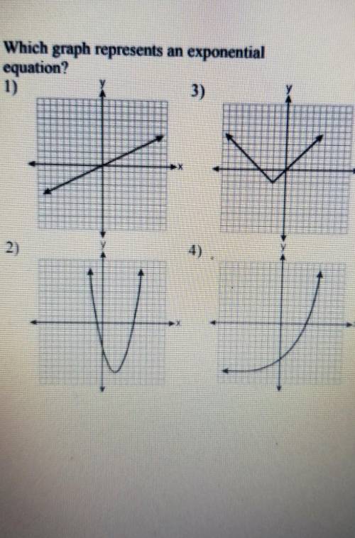 Which graph represents an exponential equation