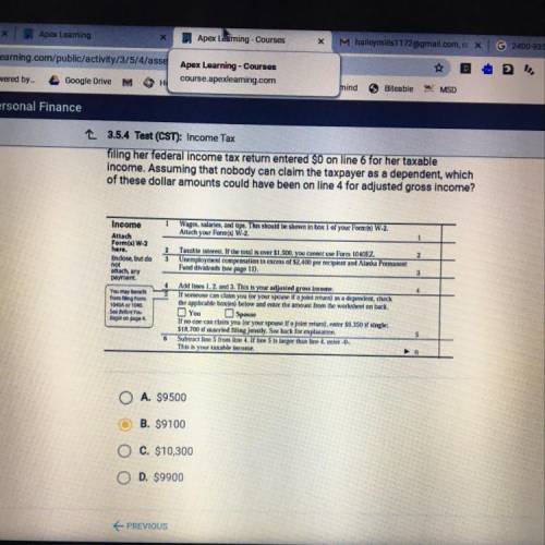 In the Income section shown below from the 1040EZ form, a single taxpayer

filing her federal inco