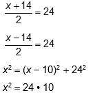Which of these following equations solve for x in the two pictures