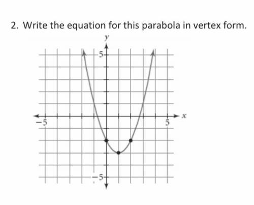 What is the equation for this parabola (located above) in vertex form?