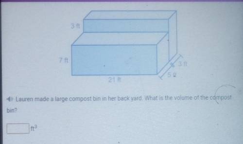 Lauren made a large compost bin in her back yard. What is the volume of the compostbin?