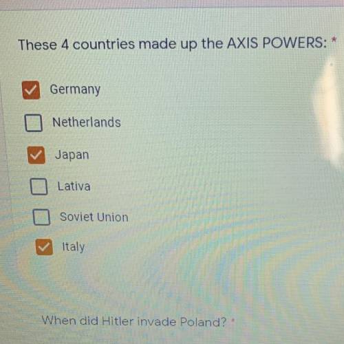What 4 counties made up the axis power?