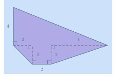 Find the area of the shape shown belowe
