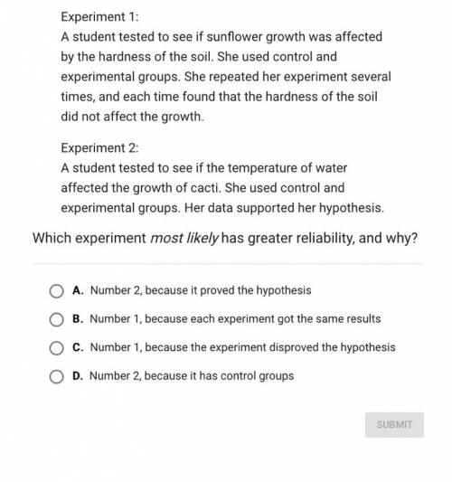 Which experiment most likely has greater reliability and why ?