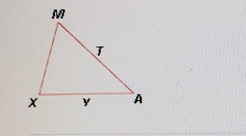 Which of the following are valid names for the given triangle? Check all that

applyTAA. ATAYB. AM