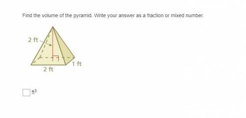 Find the volume of the pyramid. Write your answer as a fraction or mixed number.