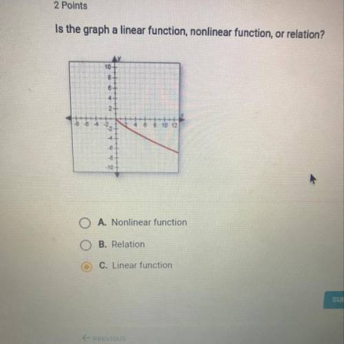 Is the graph a linear,nonlinear function,or relation