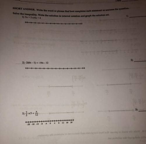 Write the solution in interval notation and graph solution set