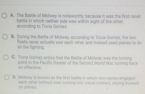 Read the passage and then answer the question:

The Battle of Midway was the turning point in the