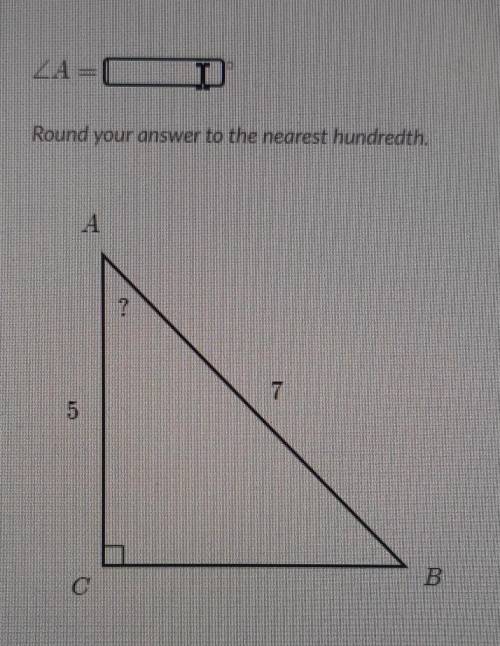 What is the measure of angle a please round to the nearest hundredth