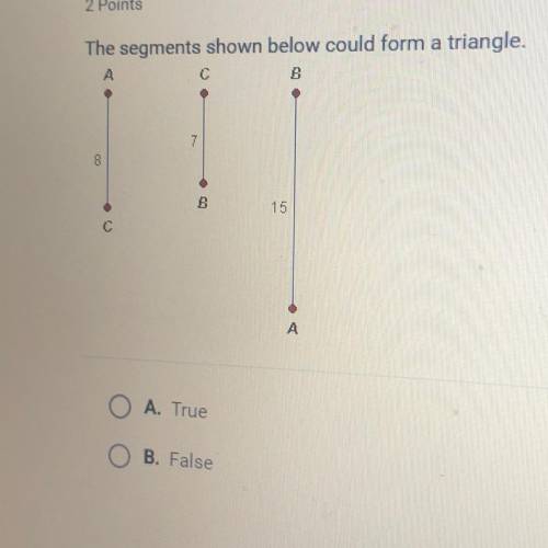 The segments shown below could form a triangle?