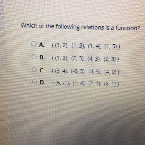 Which of the following relations is a function ?