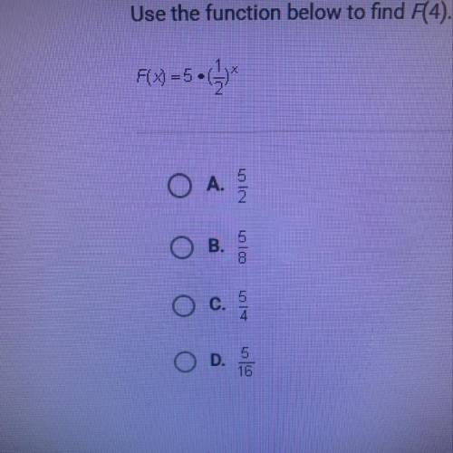 Use the function below to find F(4).