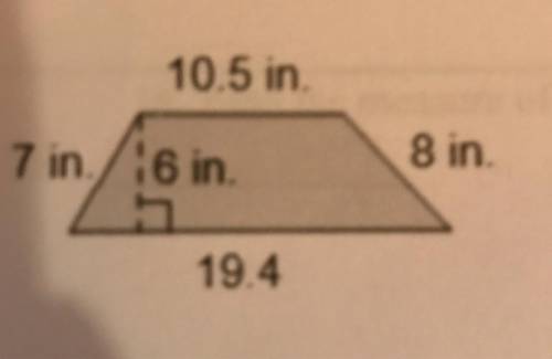 Find the area of this trapezoid... Round to the nearest tenth and in include units in your answer