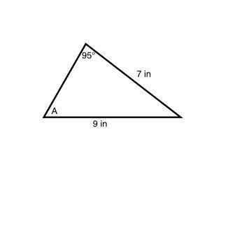 What is the measurement of angle A to the nearest degree?