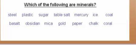 Wich ones are minerals