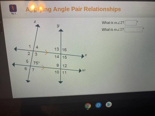 What is angle m 2 ? What is angle m 1?