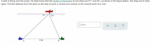 What is the distance between the plane to the ship at point A?