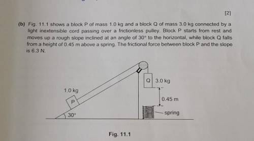 PHYSICS QN

Determine the total kinetic energy of the blocks just before block Q makes contactwith