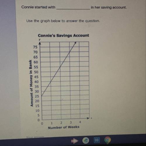 Connie started with___
in her saving account
Fill in the blank