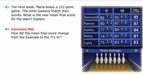 The next week, Maria bowls a 151-point game. The other bowlers match their scores. What is the new