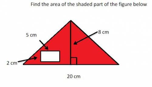 Find the area of the shaded part of the figure below