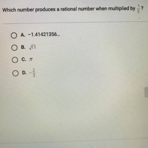 Which number produces a rational number when multiplied by 1/5 ?