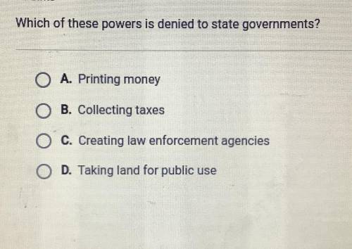 Which of these powers is denied to state governments