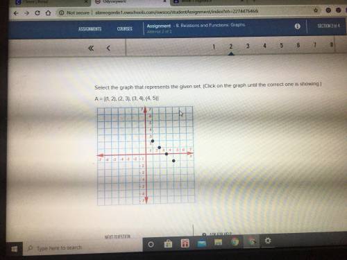 ALGEBRA II

Select the graph that represents the given set. (Click on the graph until the correct