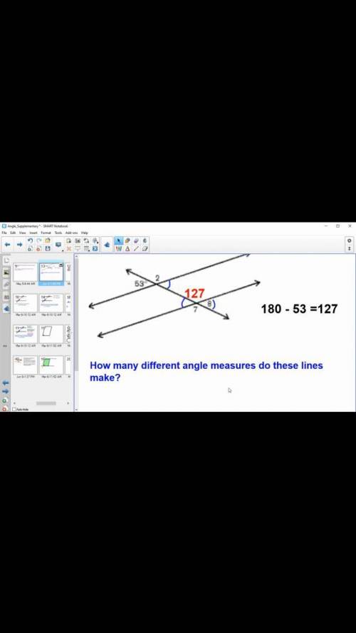 How many different angle measures the two parallel and one crossing line can make?