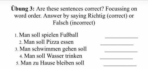 I need to know what german sentences are correct