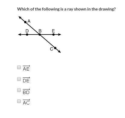 Which of the following is a ray shown in the drawing?