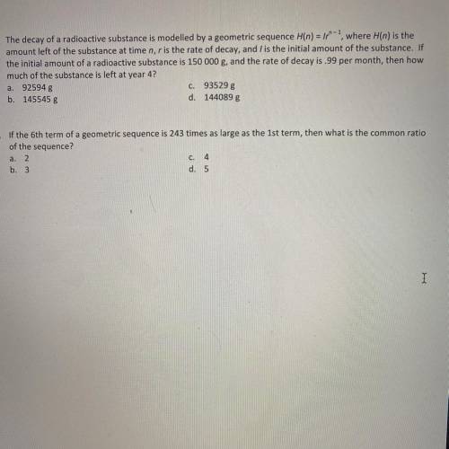 Need help with these two questions, it’s multiple choice!