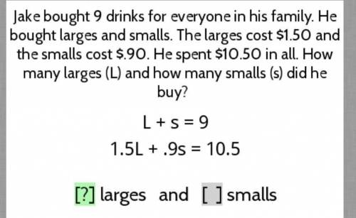 Need answers to both large and small cups plez