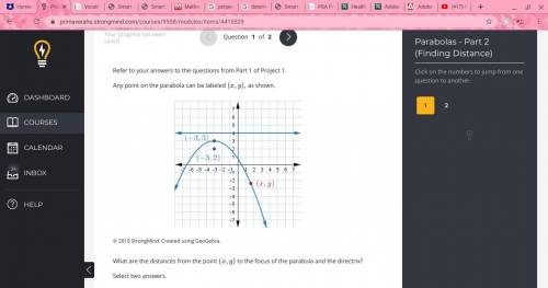 Refer to your answers to the questions from Part 1 of Project 1.

Any point on the parabola can be