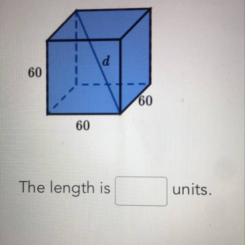 What is the length of the diagonal, d, of the cube shown below?

Round your answer to the nearest