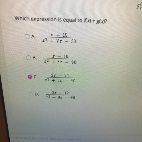 Which expression is equal to f(x)+g(x)