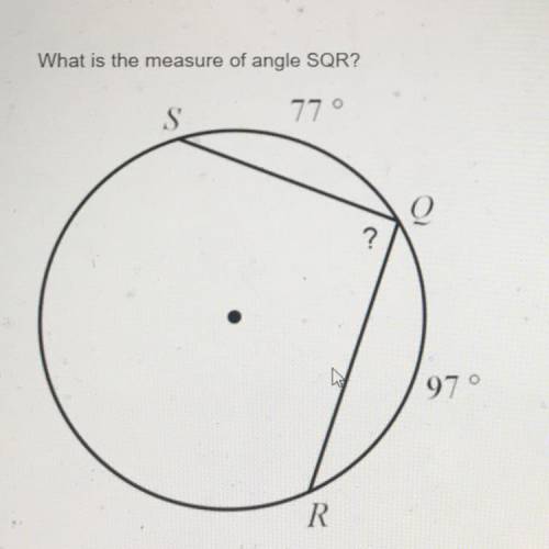 What is the measure of angle SQR please help

The options are 
A.) 132°
B.) 55°
C.) 134°
D.) 93°