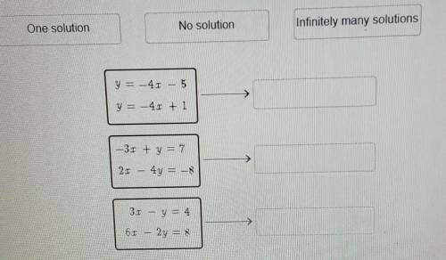 Help please? match each system of linear equation with the correct numbers of solutions