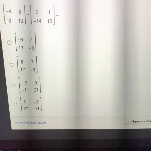 What is the difference of the matrices shown below?