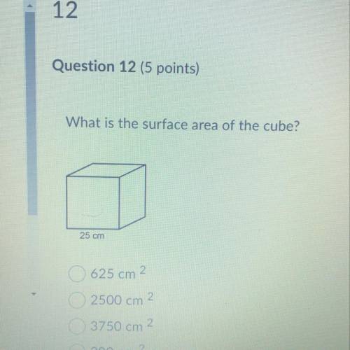 What is the surface area of the cube?
